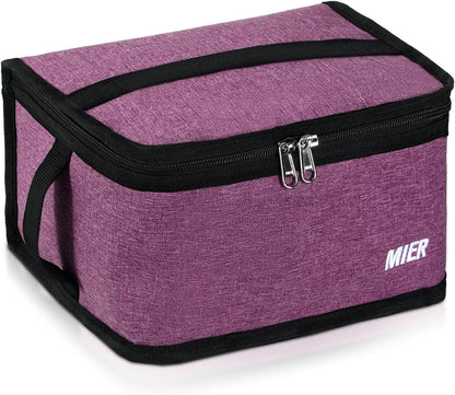 MIER Small Lunch Bag for Kids & Adults Compact Insulated Lunch Box Portable Thermal Mini Cooler for Work School Travel, Bluesteel