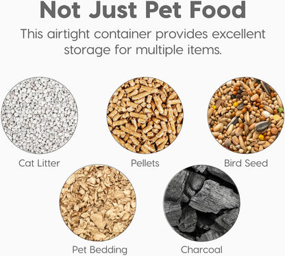 IRIS USA Airtight Dog Food Storage Container, Up to 30 lbs, Attachable Wheels, for Dog Cat Bird and other Pet Food Storage Bin, Keep Fresh, Easy Mobility, BPA Free, Black