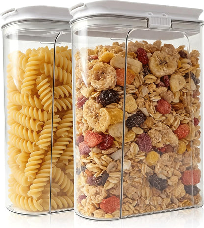 Cereal Storage Containers Sets,BPA Free with Pouring Spout Handle Airtight Food Storage Dispenser with lids For Rice Flour Pasta Grain, Pet Food Storage Container (37.2 oz + 77.7 oz (2 of Each))