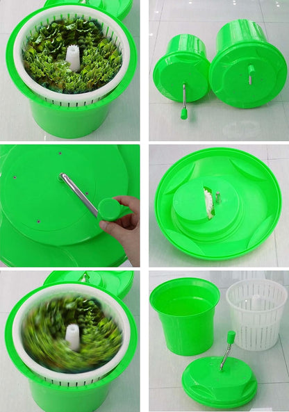 Heavy-Duty Vegetable Spinner, 12L Large Capacity Salad Dryer, Manual Lettuce Spinner for Commercial Catering, 3 Gallon Food-Grade Veggie Drainer for Restaurants, Food Trucks & Home Kitchens