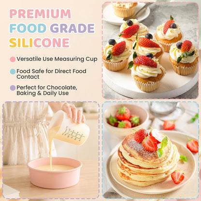 Silicone Resin Mixing Measuring Cups for Resin Supplies, 600ml/20oz Bowl, 250 & 100ml Thickened Reusable Silicone Cups for Epoxy Mixing, with Stir Sticks and Pipettes, Jewelry Making