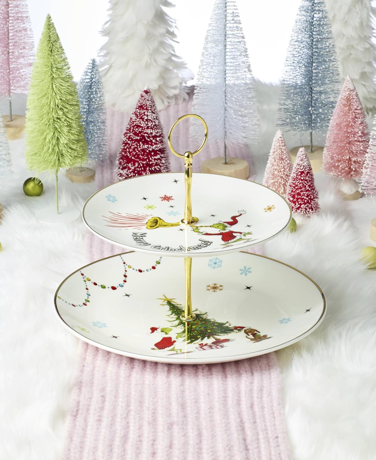 Lenox 898096 Merry Grinchmas Chip & Dip Bowl, Christmas Dishes, Festive Holiday Serveware