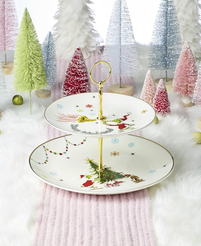 Lenox 898096 Merry Grinchmas Chip & Dip Bowl, Christmas Dishes, Festive Holiday Serveware