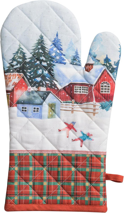Maison d' Hermine 100% Cotton Oven Mitt & Pot Holder Set (7.5"x13" & 8"x8") - Colors C