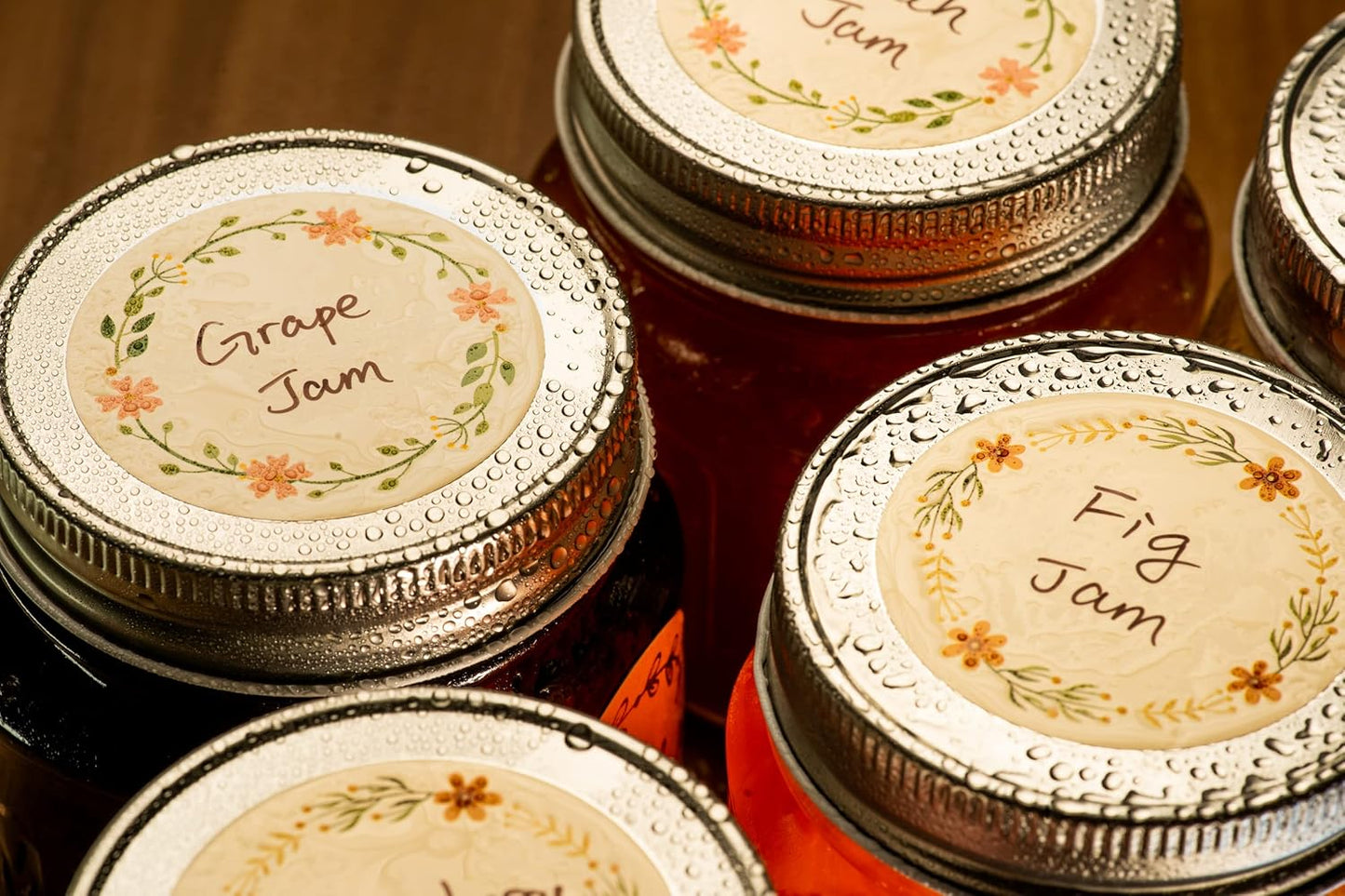 MONEST Waterproof Label Stickers for Jars and Lids, Pantry, Mason Jar, Canning, Spice, Bottle Labels (Red Tulip 2"x3")