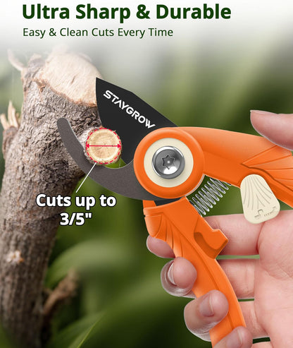 2pcs 6.5" Pruning Shears for Gardening Ultra Sharp Garden Scissors