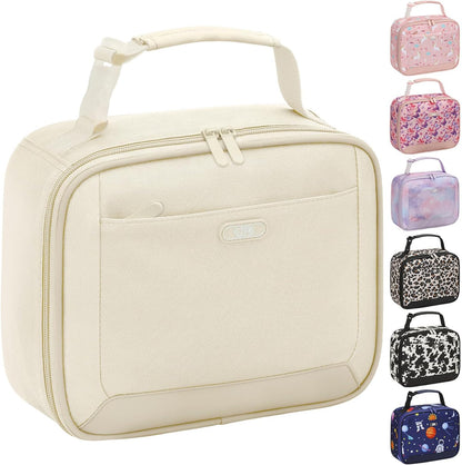 Lunch Box Kids Insulated Lunch Bag for Boys Girls Cute Reusable Lunch Tote Bag Waterproof Portable Thermal Lunch Box Kids for School Picnic Travel Black