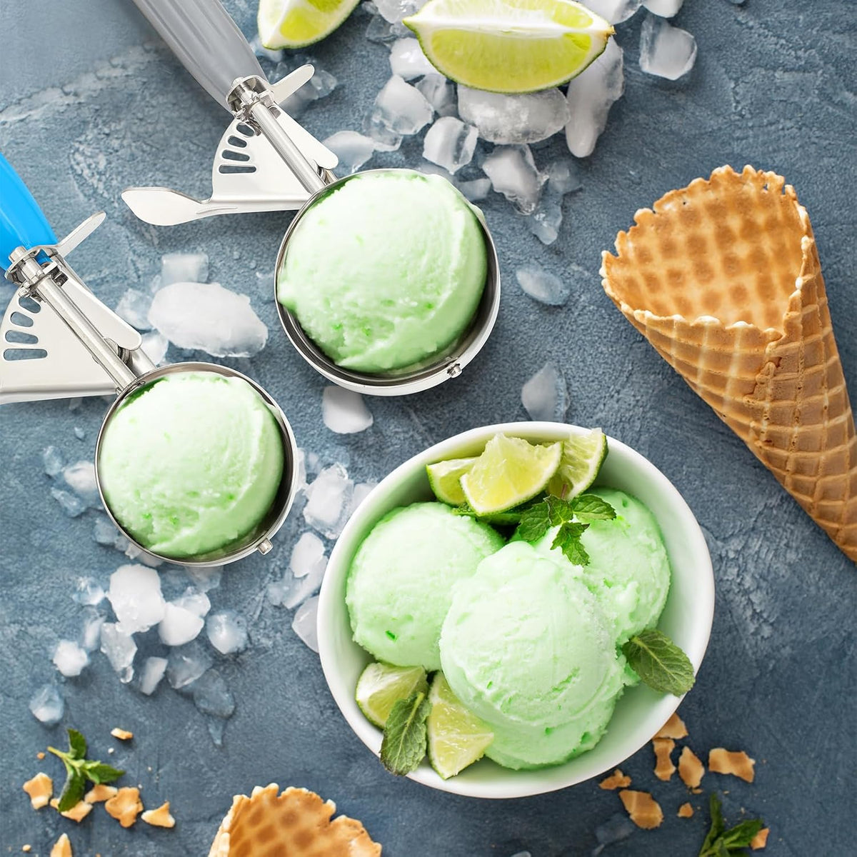 Reallnaive Ice Cream Scooper with Trigger, 4 oz, Gray