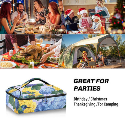 Casserole Carriers for Hot or Cold Food Reusable Casserole Dish Carrier Insulated Thermal Large Capacity Durable Perfect for Party Camping Family Gatherings Yellow Fish - Colors B