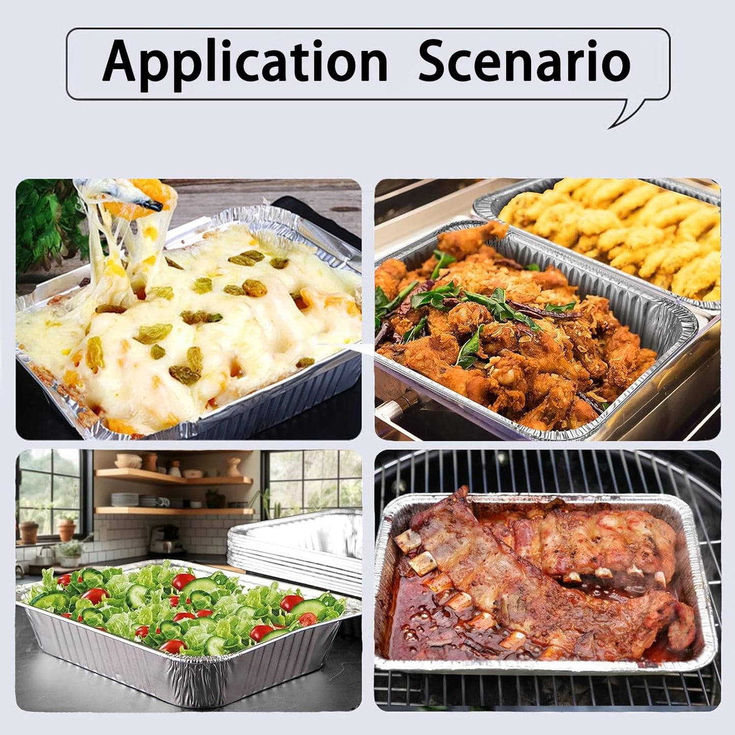 NO Lids 30 Pcs 9x13 Aluminum Pans Disposable Baking Pans, Heavy Duty Aluminum Trays,Aluminum Baking Pans for Holiday Cooking,Half Size Tin Foil Pans for Meal Prep,Roasting,Heating,Freezing Food