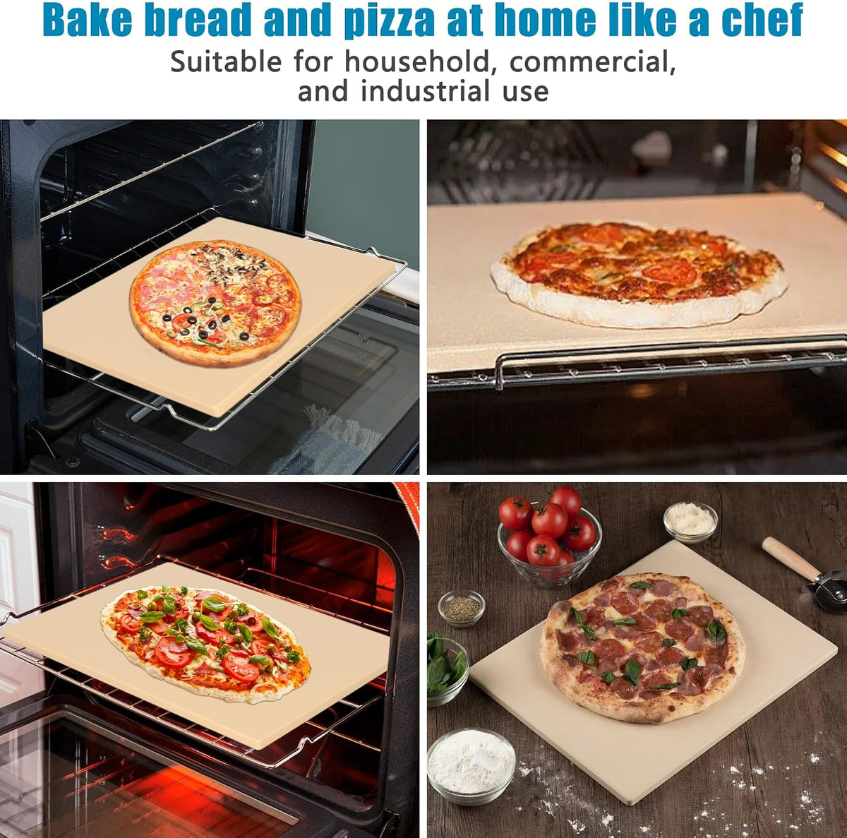 Extra Large Rectangular Pizza Stone 22" x 14",Baking Stone