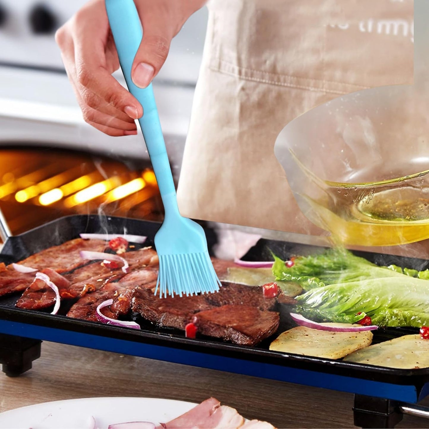 Silicone Marbled Spatula Set of 6, Black | 446F Heat-Resistant, One-Piece Steel Core, Non-Stick, Dishwasher Safe
