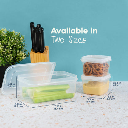 IRIS USA 44 PC Plastic Food Storage Containers With Lids | 22 Meal Prep Containers & 22 Lids | Leftovers Office Lunch Snack Fruit, Microwave Dishwasher Freezer Safe, BPA Free