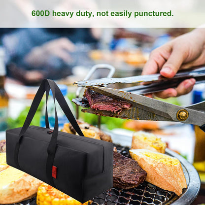 Grill Tool Organizer, BBQ Tool Storage Bag - 20" Heavy-Duty Storage Bag Waterproof 600D Oxford, Folding Design Gift for Camping, Tailgates, Outdoor BBQ Parties (20" Lx6 Wx5 H)