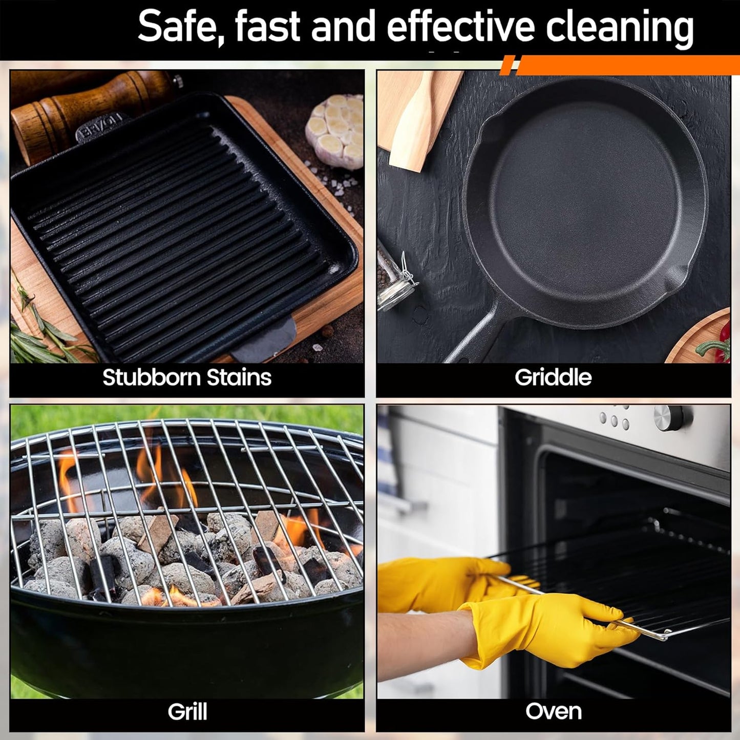 Heavy Duty Griddle Cleaning Brick with Handle, Grill Cleaner for Cleaning Flat top, Pumice Griddle Cleaning Stone Removing Stains for BBQ, Swimming Pool, Sink (5 Pack)