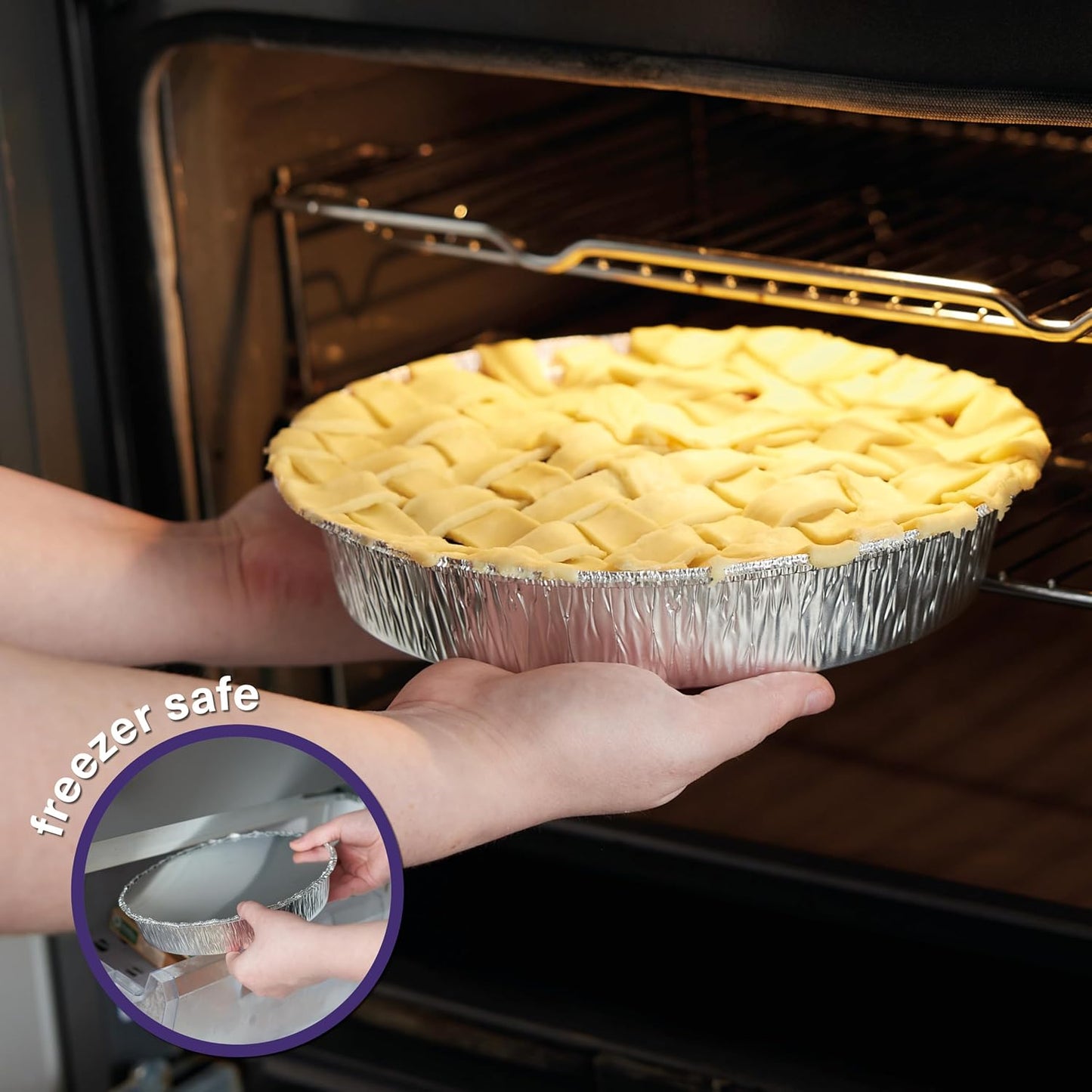MATANA 25 Pack 10x14 Aluminum Pans, Lasagna Pan Disposable Baking Tin Foil Pan, Half Size Deep Steam Table Pan, Aluminum Tray, Great for Oven Roasting, Chafing, Heating, Serving Food, Parties
