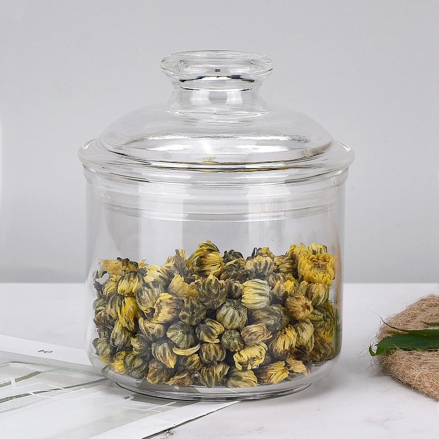 64 oz Reinforced Large Acrylic Canister with Locking Clamp, Airtight Flip Jar | Food Storage Container for Flour, Sugar, Coffee, Candy, Cookie etc