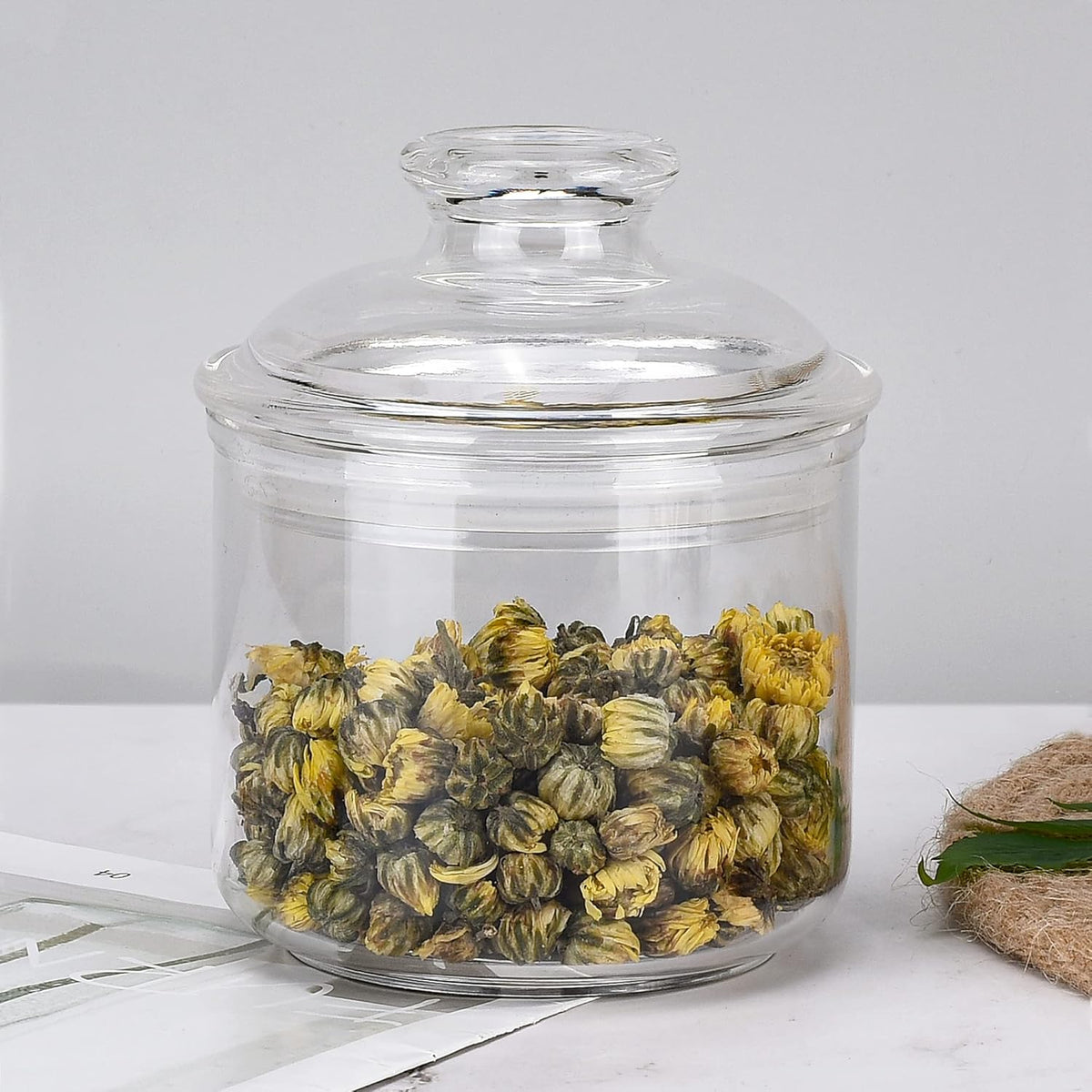 64 oz Reinforced Large Acrylic Canister with Locking Clamp, Airtight Flip Jar | Food Storage Container for Flour, Sugar, Coffee, Candy, Cookie etc