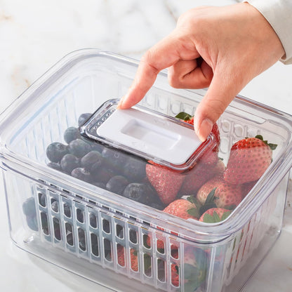 SIMPLEMADE Clear Refrigerator Organizer Bins - Clear Bins for Fridge, Containers for Fridge and Freezer, Multipurpose Storage for Kitchen, Office, Bathroom, Pack of 3 (Design 2)