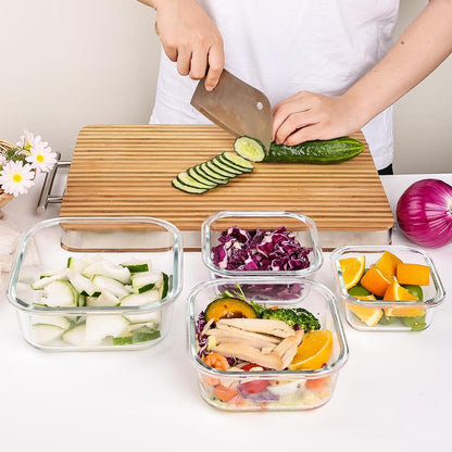 Liuruiyu 8 Pack 36OZ Glass Food Storage Containers with Lids, Meal Prep Containers, Airtight Bento Boxes with Leak Proof Locking for Microwave, Oven, Freezer and Dishwasher, BPA Free