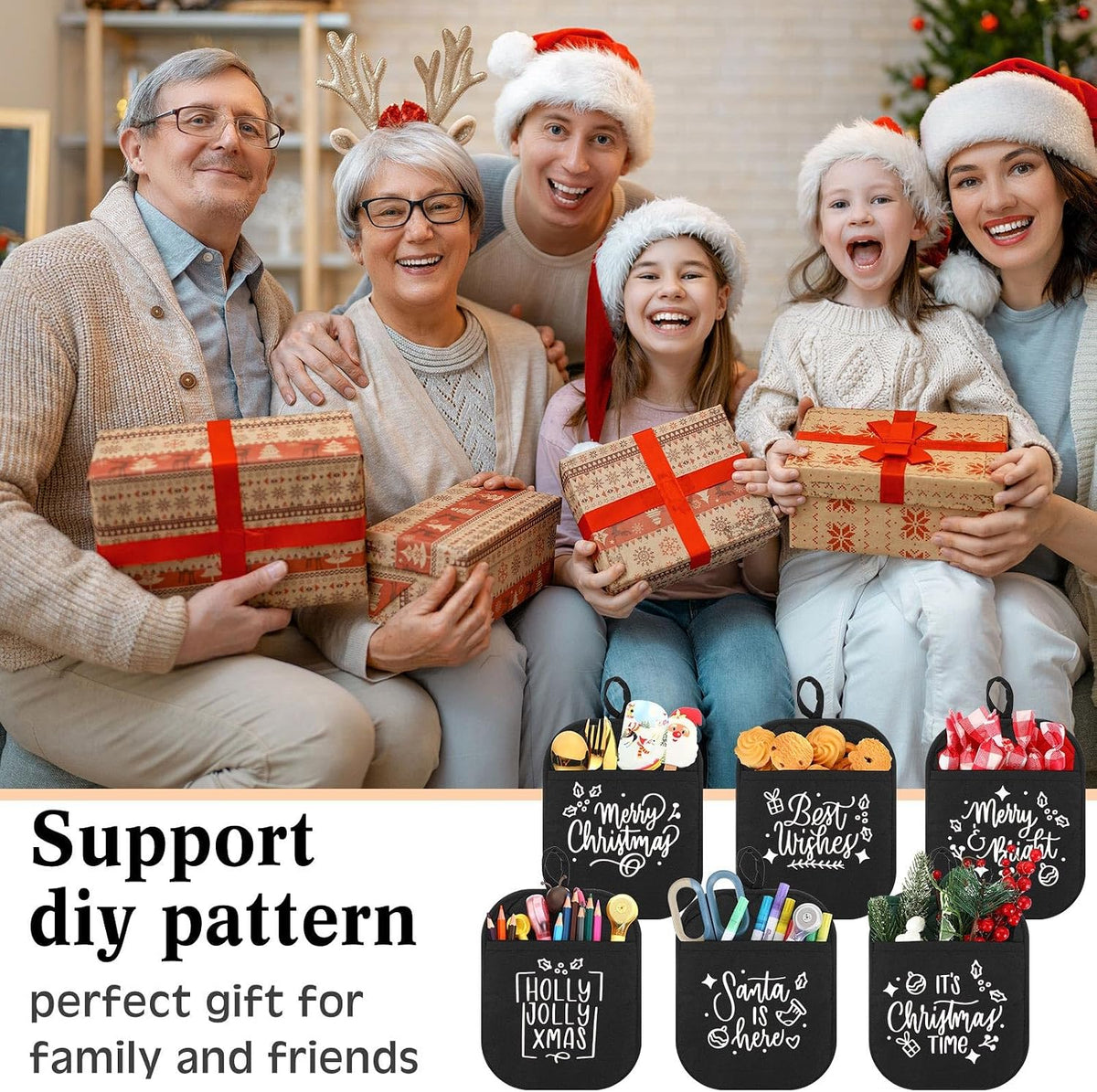 Hoolerry 7''x 9'' Sublimation Pot Holders with Pocket, Black