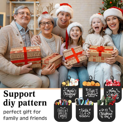Hoolerry 7''x 9'' Sublimation Pot Holders with Pocket, Black