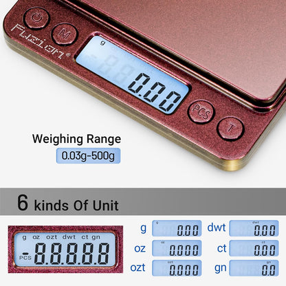 Fuzion Digital Gram Scale .01 Gram Accuracy, 500g Small Jewelry Scale