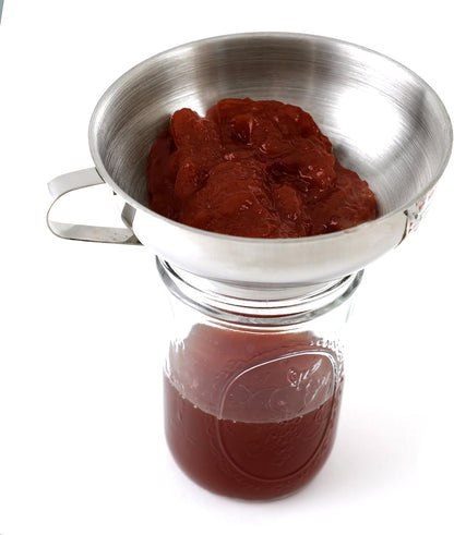 Norpro Stainless Steel Wide Mouth Funnel with Silicone Strainer