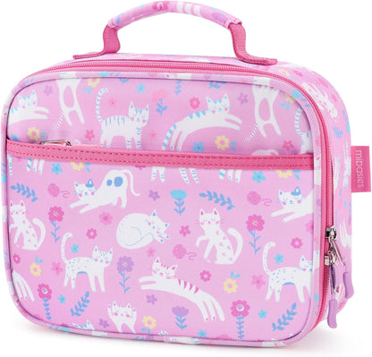 mibasies Kids Lunch Box for Girls Toddler, Insulated and Reusable Lunch Bag for School, Pink Rainbow