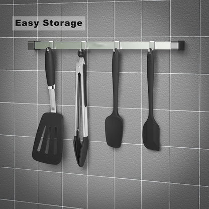 Silicone Spatula 3-piece Set, Ergonomic Handle High Heat-Resistant Spatulas, Non-stick Rubber Spatulas with Stainless Steel Core, Black