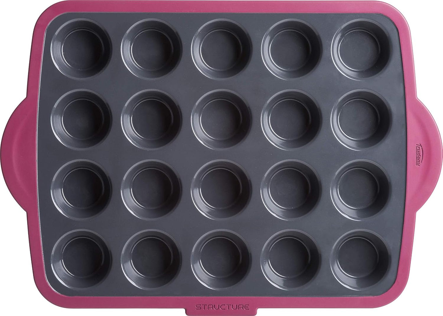 Trudeau Silicone Muffin Pan, 12 Cavities, Fuchsia (Model: 05115197KR)