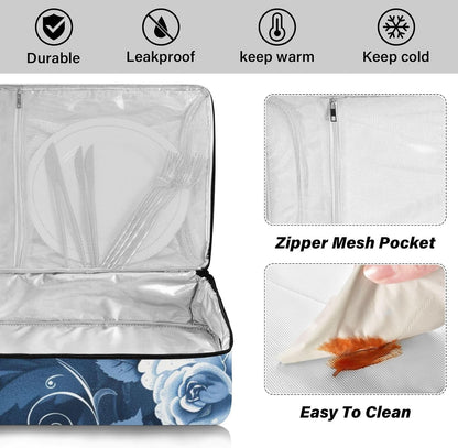 Casserole Carriers for Hot or Cold Food Reusable Casserole Dish Carrier Insulated Thermal Large Capacity Durable Perfect for Party Camping Family Gatherings Yellow Fish - Colors B