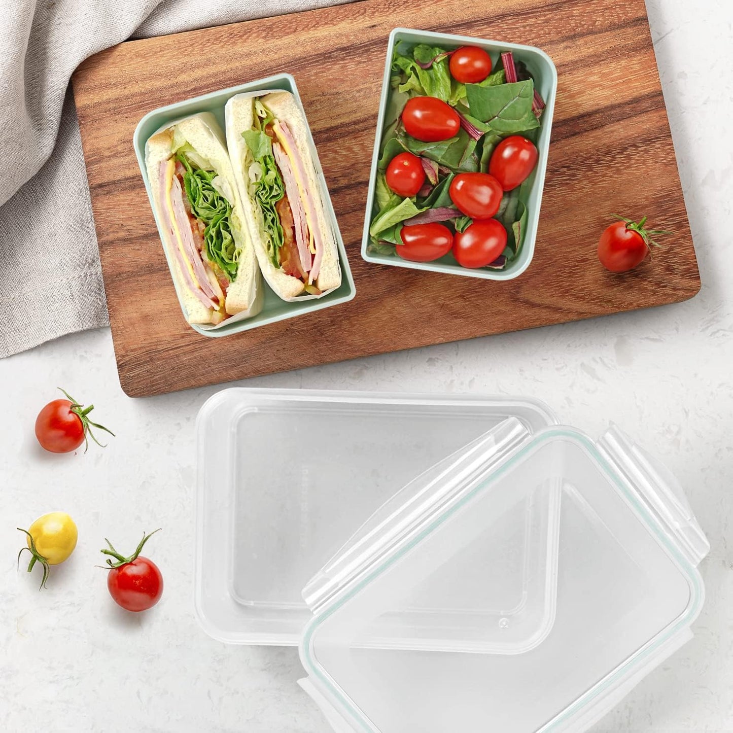 carrotez Food Storage Containers with 3 Removable Compartments, Food Prep Container with Airtight Lids, Portion Control Container, Microwave Safe, Reusable, 4.64 Cup (1100ml)