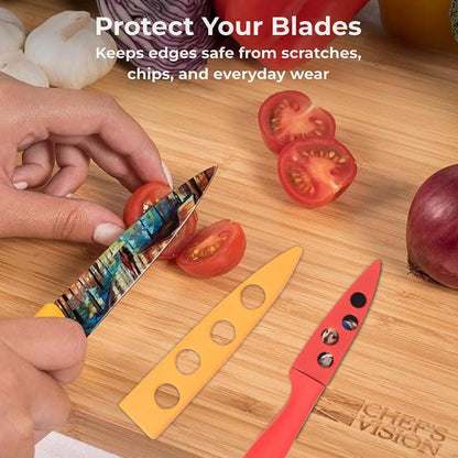 CHEF'S VISION Landscape BladeKeepers, 6 Color-Matched Knife Blade Covers