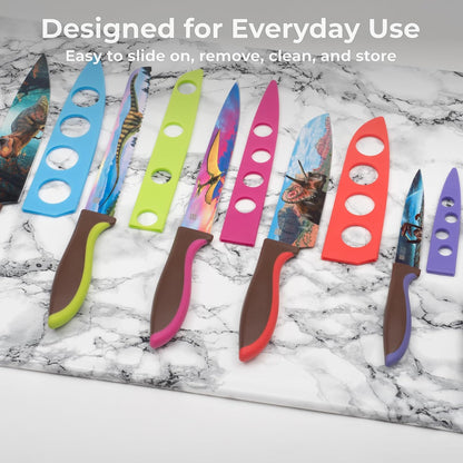 CHEF'S VISION Landscape BladeKeepers, 6 Color-Matched Knife Blade Covers