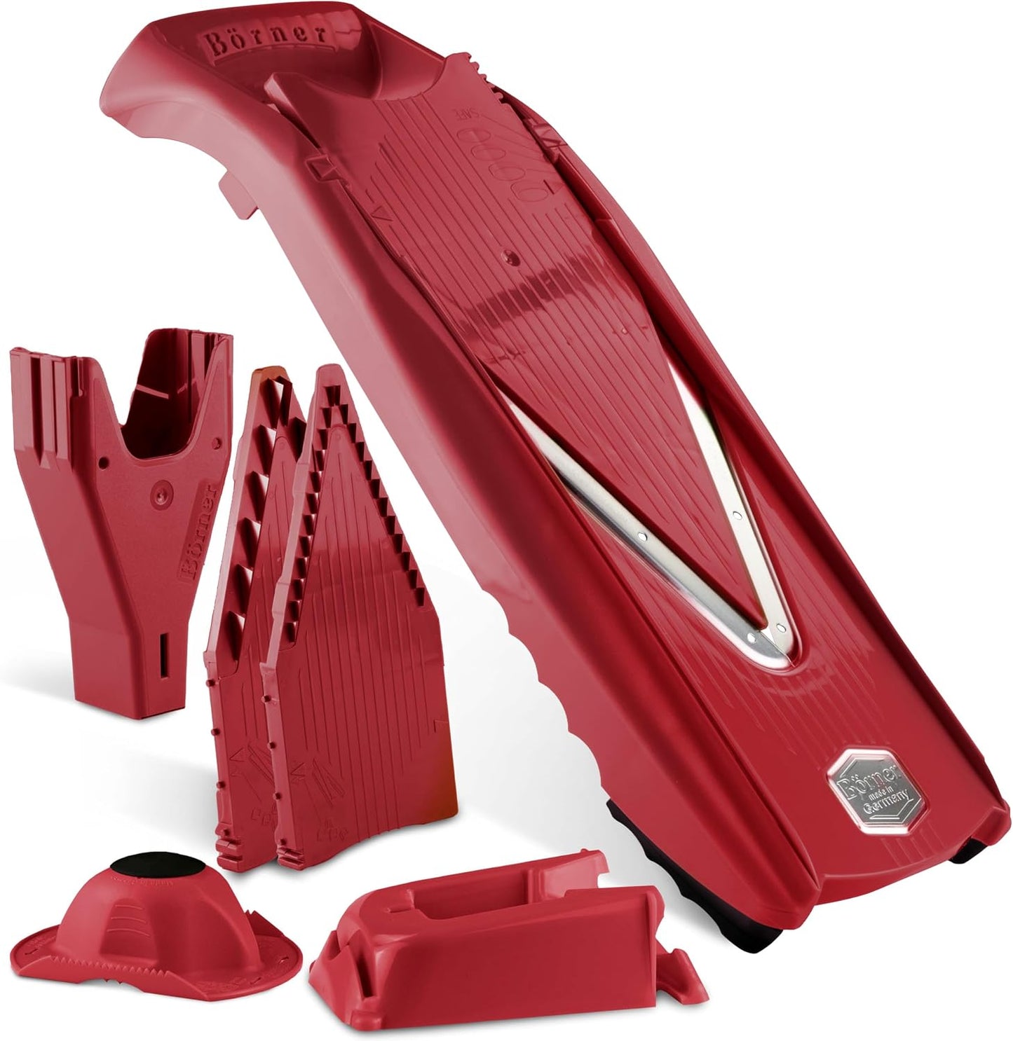 Börner Mandoline Slicer V5 (Basic Set) • Vegetable V-Slicer for Slices in 4 Thickness Settings • Stainless Steel V-Blade • Adjustable Kitchen Slicer for Vegetables & Fruits • Color: Green