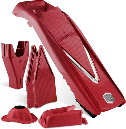 Börner Mandoline Slicer V5 (Basic Set) • Vegetable V-Slicer for Slices in 4 Thickness Settings • Stainless Steel V-Blade • Adjustable Kitchen Slicer for Vegetables & Fruits • Color: Green
