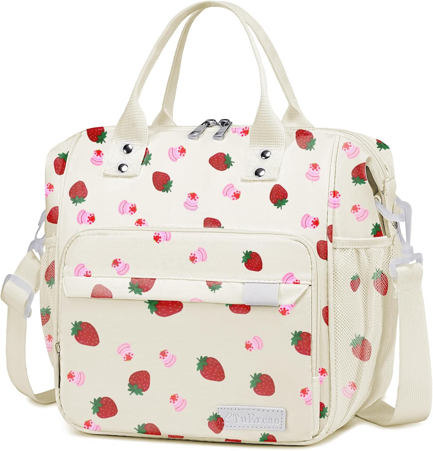 TuErCao Small Lunch Bag Lightweight Insulated Lunch Box for Women Work Portable Soft Cooler for Picnic Travel Road Trips, Loncheras para Mujer, Black