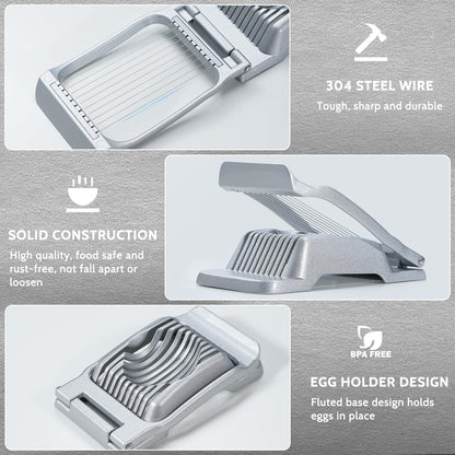 Sopito Heavy Duty Stainless Steel Wire Egg Slicer for Hard Boiled Eggs