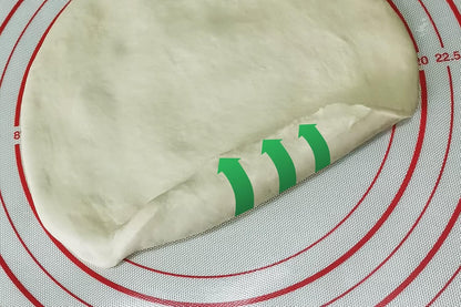 Yansumi silicone pastry non stick baking mat with measurement fondant mat with three sizes for silicone baking mat, counter mat, dough rolling mat,fondant/pie crust mat (Red, 16"L x 12"W)