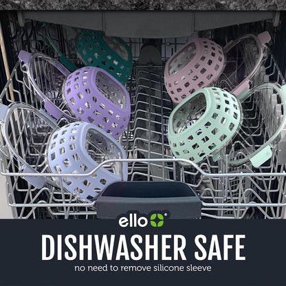 Ello DuraGlass Rounds Glass Food Storage Containers - Meal Prep Bowls with Silicone Sleeve and Airtight Lids, 3 Cup, Gray