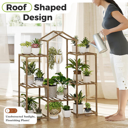 Bamworld Plant Stand Indoor Plant Shelf Outdoor Wood Plant Rack