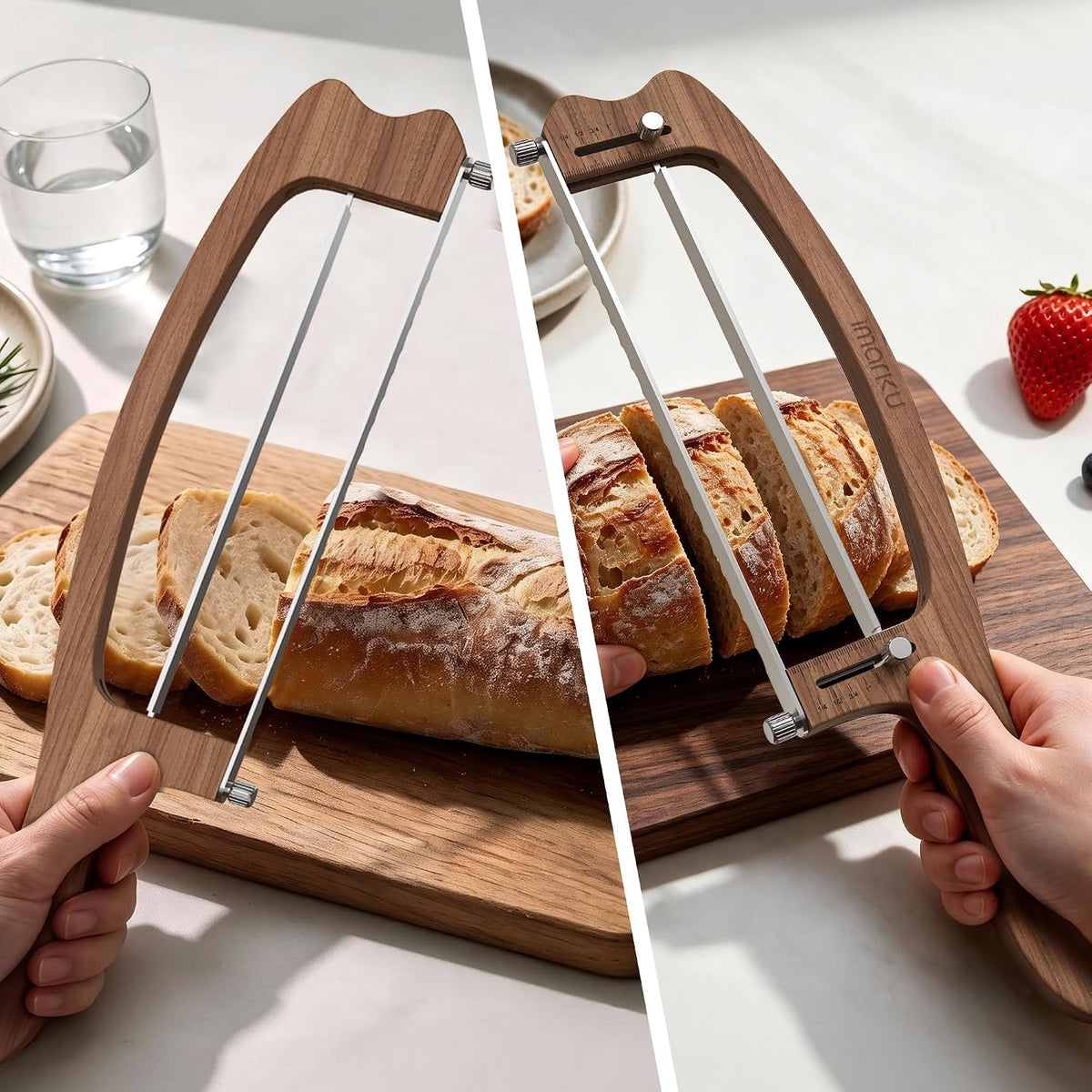 imarku 10 Inch Bread Slicer,Adjustable Thickness Homemade Bread Knife