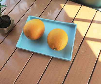 White Serving Tray (13.5 x 9.6 inch) for Serving Accessory, Elegant & Stackable Plastic Tray for Spa, Coffee, Drinks, Tea, Bar, Party, Seasoning, Perfume and Display Use.