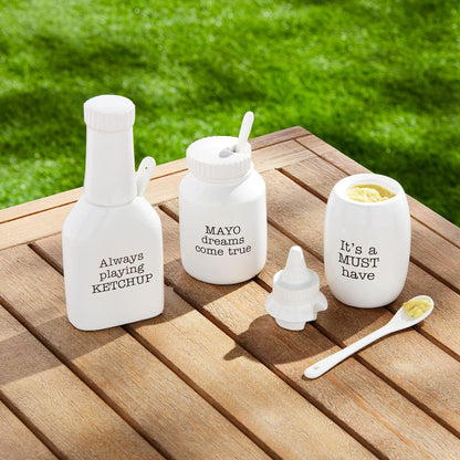 Mud Pie Circa BBQ Condiment Holder, Ketchup, 6.5" x 3.16"