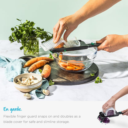 Dreamfarm Nocutu Adjustable Handheld Mandoline Slicer with Finger Guard
