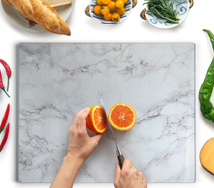 Kitchenville Glass Cutting Board 20”x16”: Tempered Glass Kitchen Counter Protector - Durable- Scratch-Resistant, Heat-Proof - Clear Design