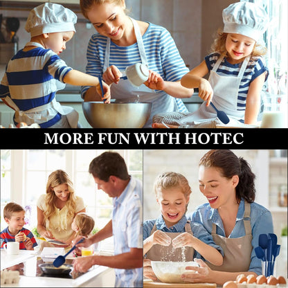 HOTEC Heat Resistant 600℉ Food Grade Silicone Rubber Spatula Set for Baking, Cooking, and Mixing Non Stick Dishwasher Safe BPA-Free Multicolor Set of 5