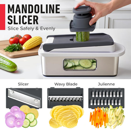 MUELLER HOME Pro-Series 10-in-1 Stainless Steel Multi Vegetable Chopper
