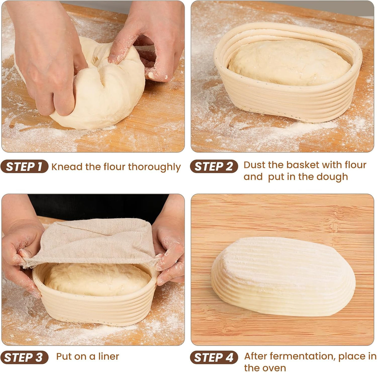 Kikcoin Banneton Bread Proofing Basket, 5 Inch Mini Banneton Basket